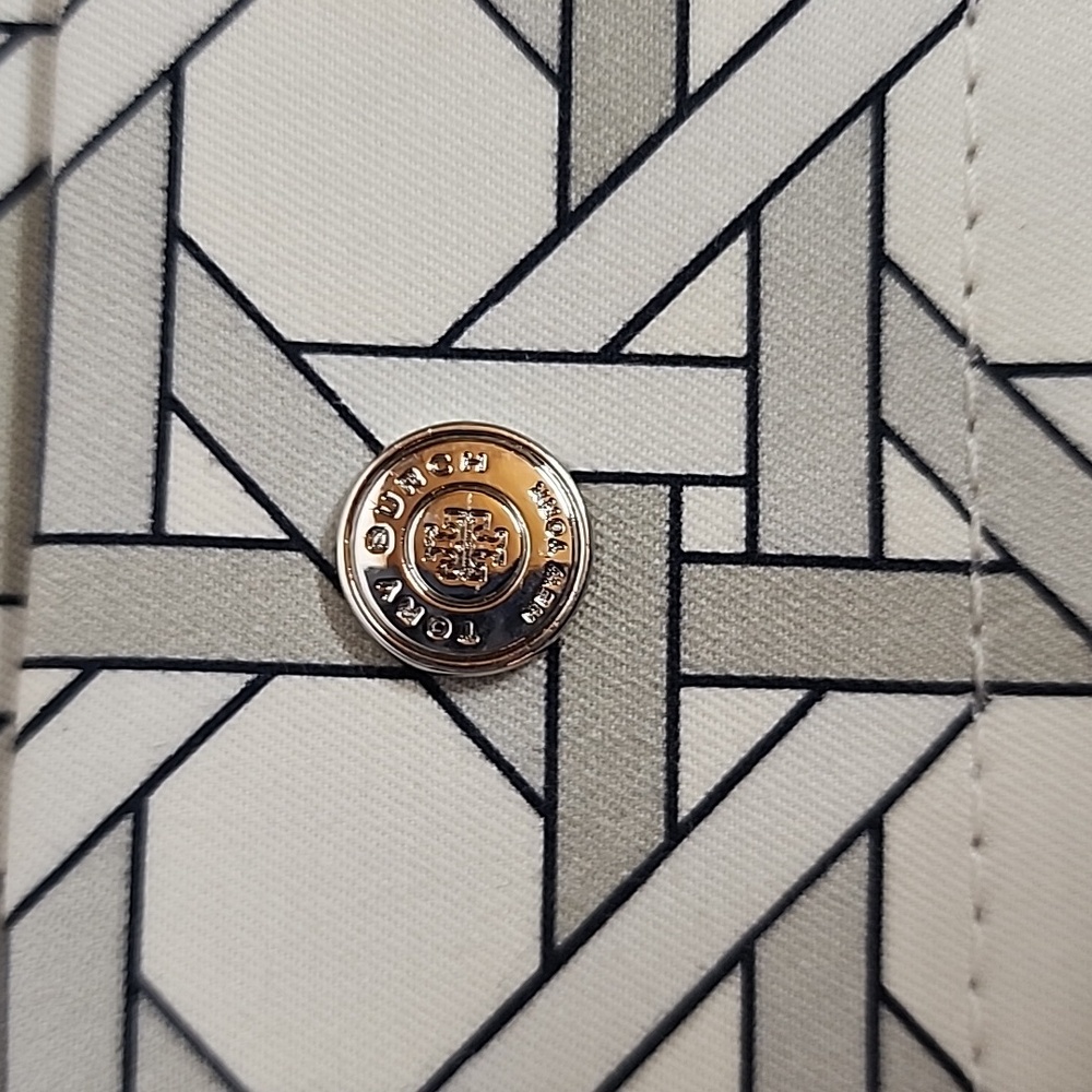 Tory Burch Signature Basketweave Print Cotton Canvas Tote NWT Retail Is $448 WOW - Picture 5 of 13
